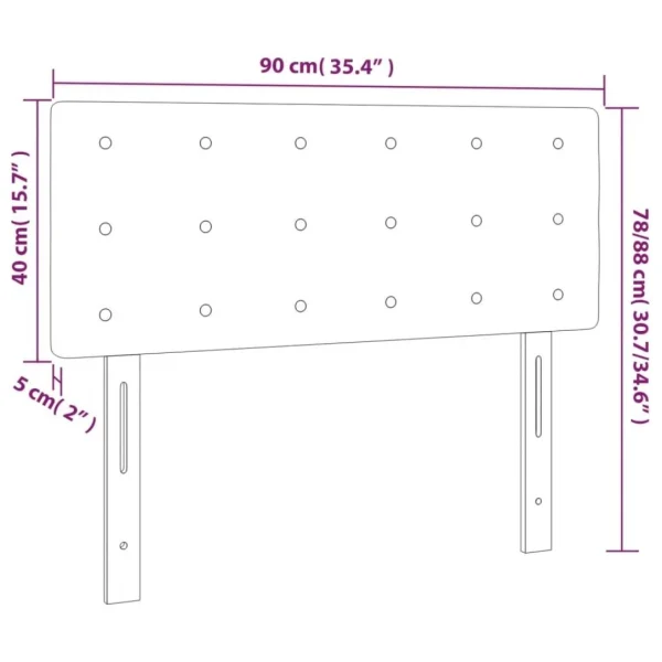 vente luxe pas cher VidaXL Tête De Lit à LED Noir 90x5x78/88 Cm Velours 6