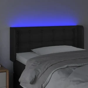en ligne VidaXL Tête De Lit à LED Noir 93x16x78/88 Cm Similicuir 11