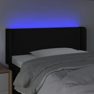 grande marque pas cher VidaXL Tête De Lit à LED Noir 93x16x78/88 Cm Tissu 11