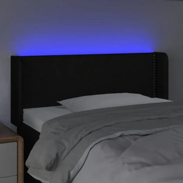 grande marque pas cher VidaXL Tête De Lit à LED Noir 93x16x78/88 Cm Tissu 4