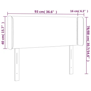 grande marque pas cher VidaXL Tête De Lit à LED Noir 93x16x78/88 Cm Tissu 15
