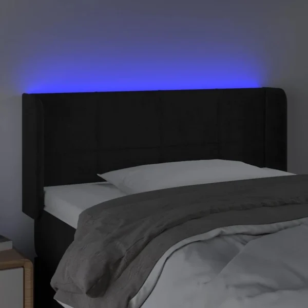 VidaXL Tête De Lit à LED Noir 93x16x78/88 Cm Velours se précipiter pour acheter 4
