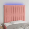 De Qualité VidaXL Tête De Lit à LED Rose 100x5x118/128 Cm Velours 17