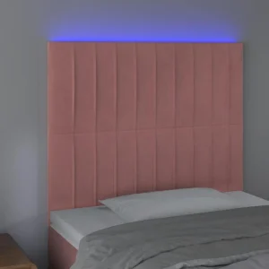 De Qualité VidaXL Tête De Lit à LED Rose 100x5x118/128 Cm Velours 9