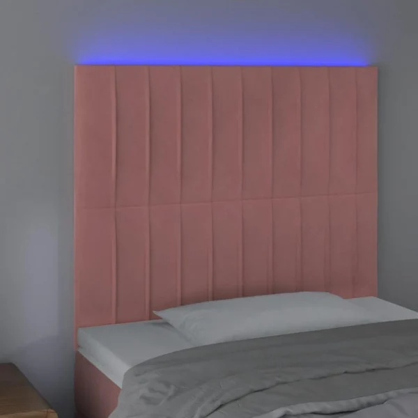 De Qualité VidaXL Tête De Lit à LED Rose 100x5x118/128 Cm Velours 3