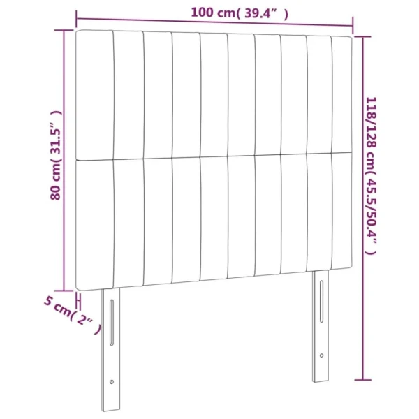 De Qualité VidaXL Tête De Lit à LED Rose 100x5x118/128 Cm Velours 6