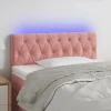VidaXL Tête De Lit à LED Rose 100x7x78/88 Cm Velours en solde 17