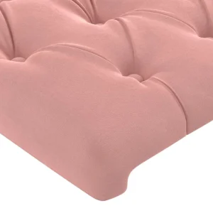 VidaXL Tête De Lit à LED Rose 100x7x78/88 Cm Velours en solde 13