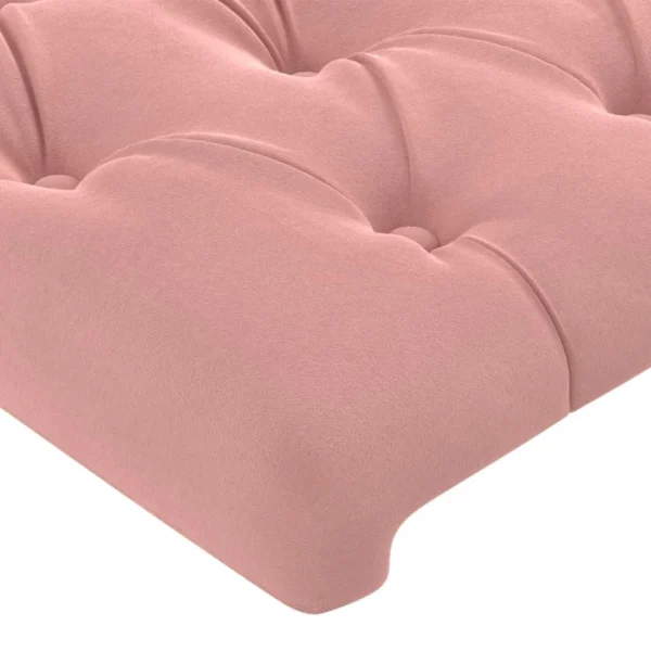 VidaXL Tête De Lit à LED Rose 100x7x78/88 Cm Velours en solde 5