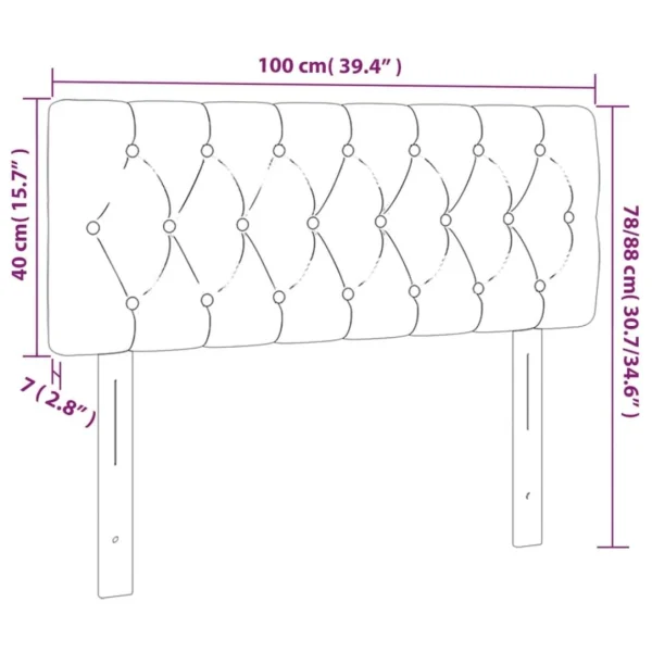VidaXL Tête De Lit à LED Rose 100x7x78/88 Cm Velours en solde 6