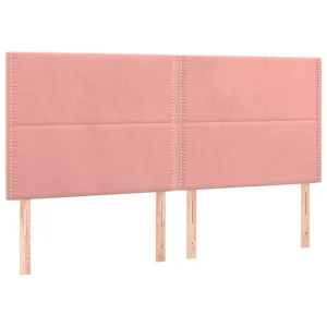 en ligne VidaXL Tête De Lit à LED Rose 200x5x118/128 Cm Velours 11