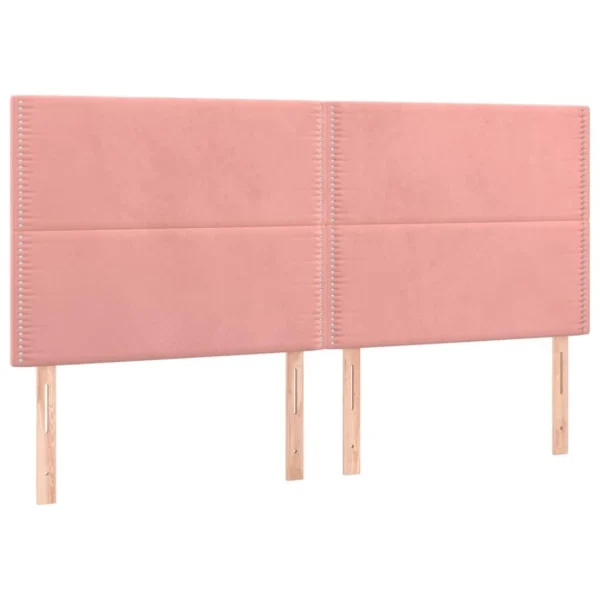 en ligne VidaXL Tête De Lit à LED Rose 200x5x118/128 Cm Velours 4