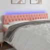 vente luxe pas cher VidaXL Tête De Lit à LED Rose 200x7x78/88 Cm Velours 19