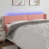 site pas cher VidaXL Tête De Lit à LED Rose 203x16x78/88 Cm Velours 17