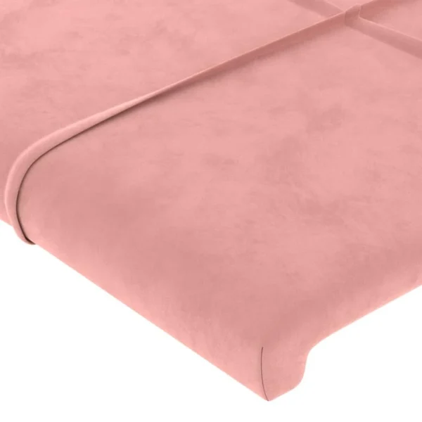 VidaXL Tête De Lit à LED Rose 203x16x78/88 Cm Velours Dernières Nouveautés 5