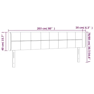 VidaXL Tête De Lit à LED Rose 203x16x78/88 Cm Velours Dernières Nouveautés 15