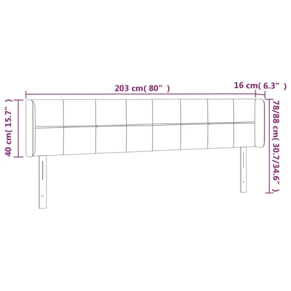 VidaXL Tête De Lit à LED Rose 203x16x78/88 Cm Velours Dernières Nouveautés 6