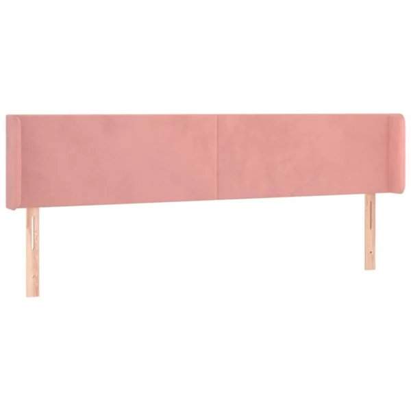 achat pas cher VidaXL Tête De Lit à LED Rose 203x16x78/88 Cm Velours 3