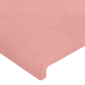achat pas cher VidaXL Tête De Lit à LED Rose 203x16x78/88 Cm Velours 13
