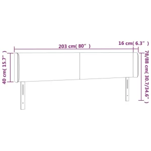 achat pas cher VidaXL Tête De Lit à LED Rose 203x16x78/88 Cm Velours 15