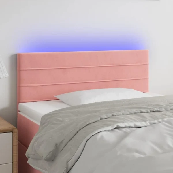 Acheter VidaXL Tête De Lit à LED Rose 80x5x78/88 Cm Velours 1