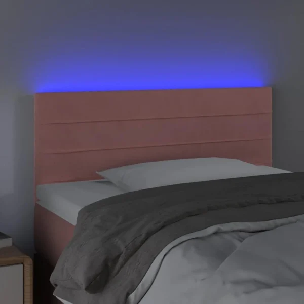 Acheter VidaXL Tête De Lit à LED Rose 80x5x78/88 Cm Velours 3