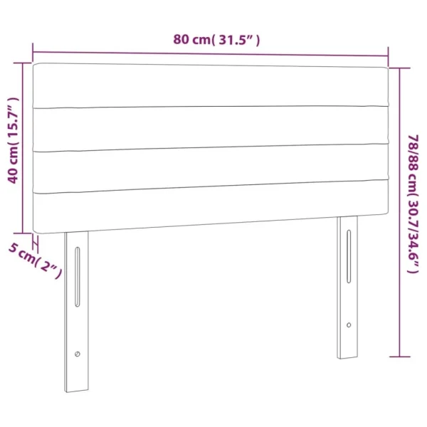 Acheter VidaXL Tête De Lit à LED Rose 80x5x78/88 Cm Velours 6