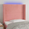 france VidaXL Tête De Lit à LED Rose 83x16x118/128 Cm Velours 19