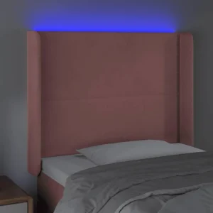 france VidaXL Tête De Lit à LED Rose 83x16x118/128 Cm Velours 11
