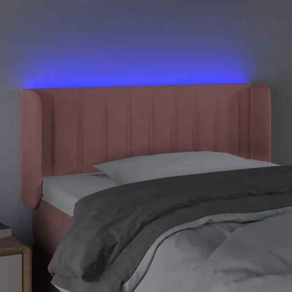 VidaXL Tête De Lit à LED Rose 83x16x78/88 Cm Velours pas cher en vente 4