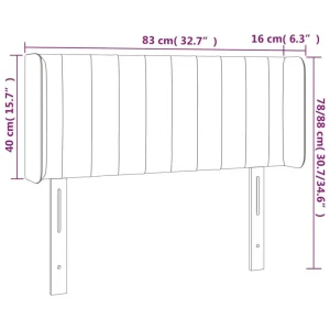 VidaXL Tête De Lit à LED Rose 83x16x78/88 Cm Velours pas cher en vente 15