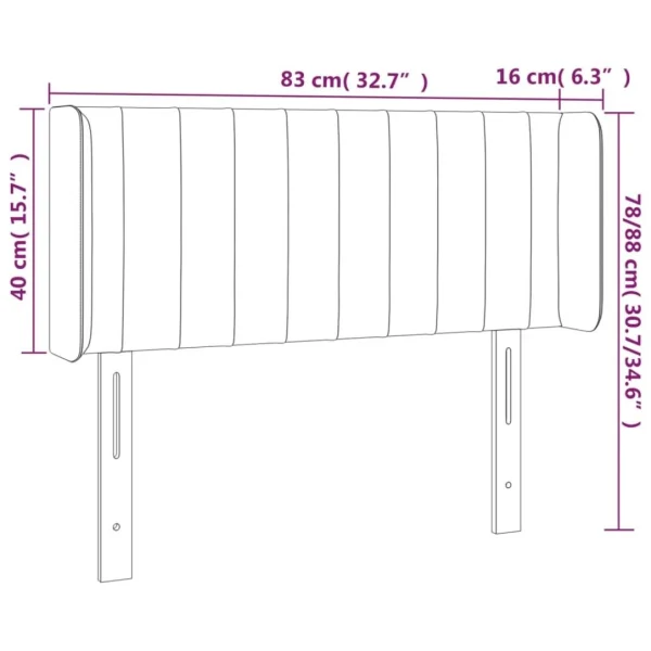 VidaXL Tête De Lit à LED Rose 83x16x78/88 Cm Velours pas cher en vente 6
