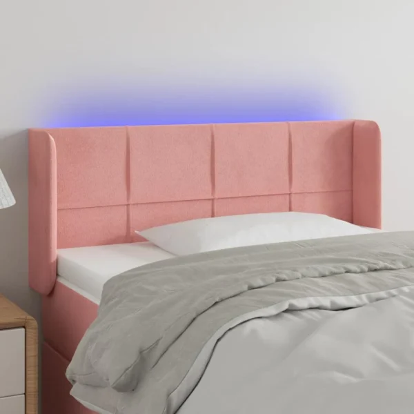 achat pas cher VidaXL Tête De Lit à LED Rose 93x16x78/88 Cm Velours 1