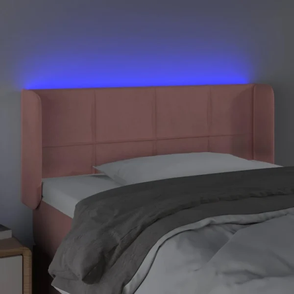 achat pas cher VidaXL Tête De Lit à LED Rose 93x16x78/88 Cm Velours 4