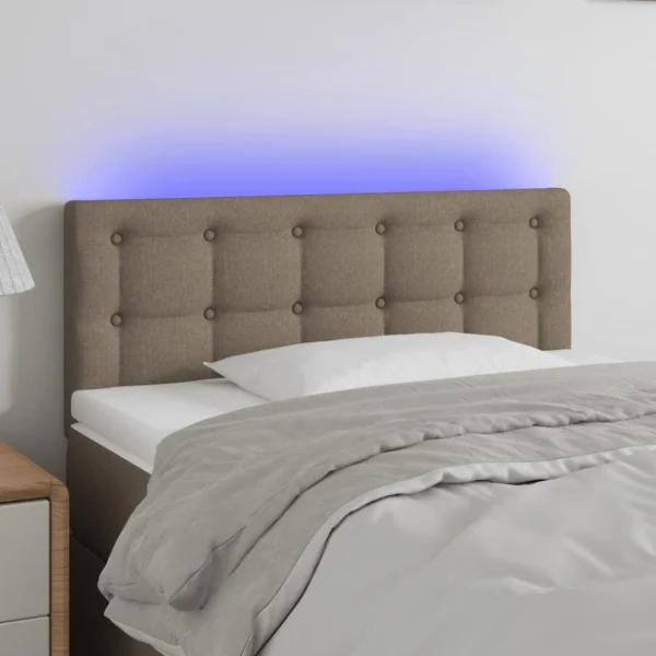 VidaXL Tête De Lit à LED Taupe 100x5x78/88 Cm Tissu en solde 1