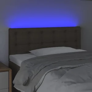 VidaXL Tête De Lit à LED Taupe 100x5x78/88 Cm Tissu en solde 9