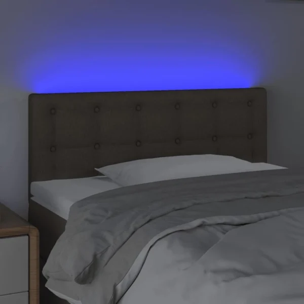 VidaXL Tête De Lit à LED Taupe 100x5x78/88 Cm Tissu en solde 3