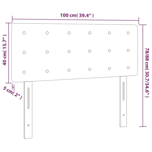 VidaXL Tête De Lit à LED Taupe 100x5x78/88 Cm Tissu en solde 6