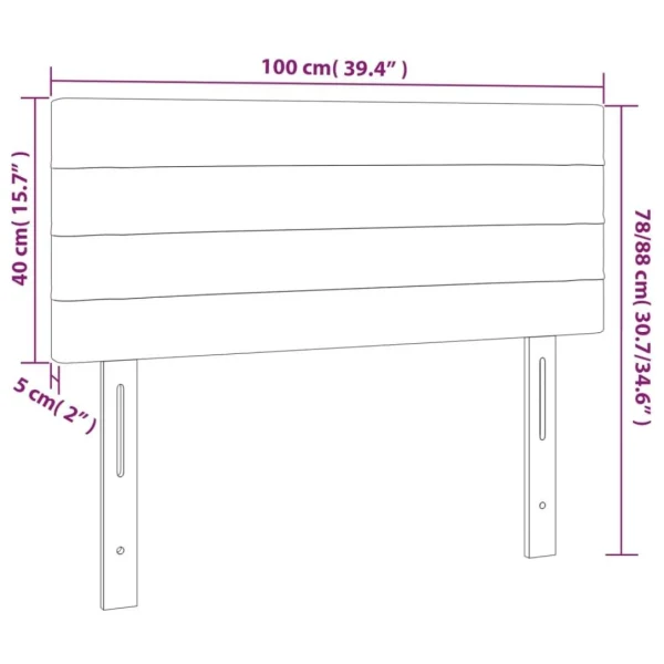 exclusivement disponibles VidaXL Tête De Lit à LED Taupe 100x5x78/88 Cm Tissu 6