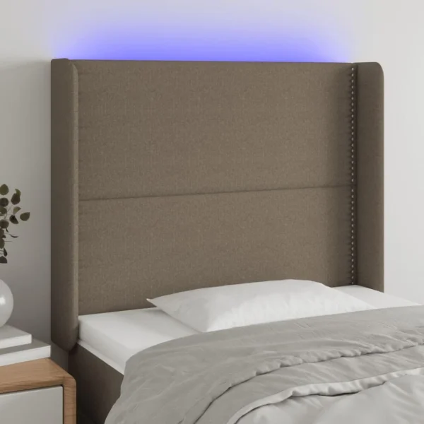 marque pas cher en ligne VidaXL Tête De Lit à LED Taupe 103x16x118/128 Cm Tissu 1