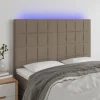 site pas cher VidaXL Tête De Lit à LED Taupe 144x5x118/128 Cm Tissu 17
