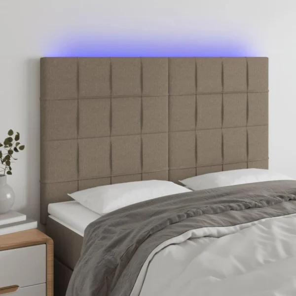 site pas cher VidaXL Tête De Lit à LED Taupe 144x5x118/128 Cm Tissu 1