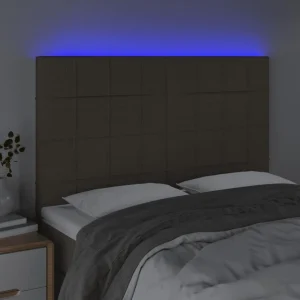 site pas cher VidaXL Tête De Lit à LED Taupe 144x5x118/128 Cm Tissu 9