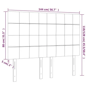 site pas cher VidaXL Tête De Lit à LED Taupe 144x5x118/128 Cm Tissu 15