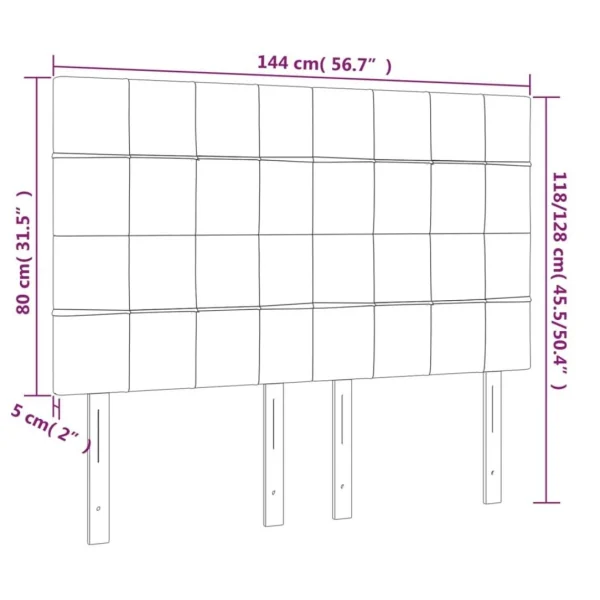site pas cher VidaXL Tête De Lit à LED Taupe 144x5x118/128 Cm Tissu 6