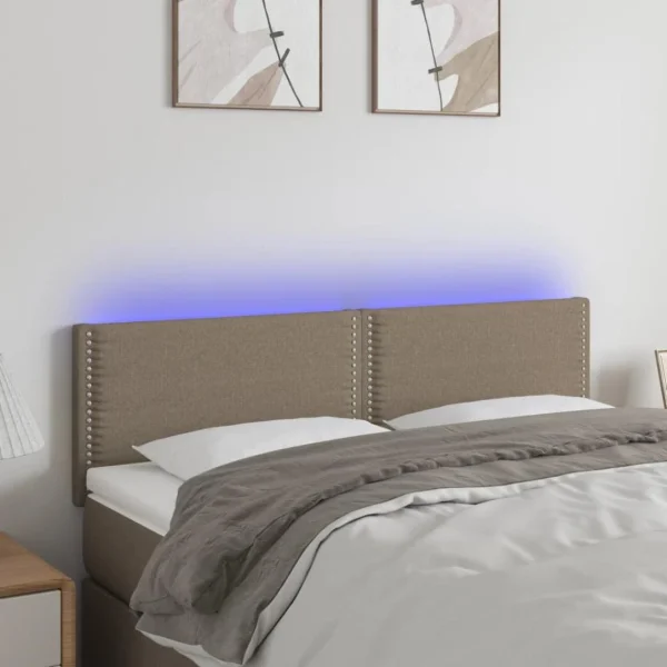 achetez pas cher VidaXL Tête De Lit à LED Taupe 144x5x78/88 Cm Tissu 1