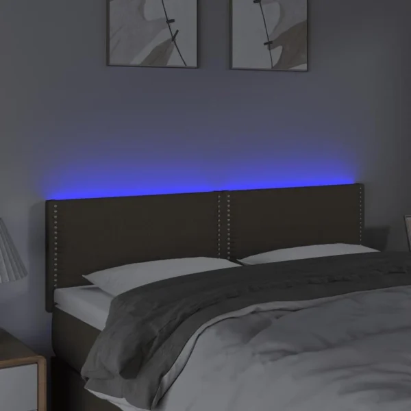achetez pas cher VidaXL Tête De Lit à LED Taupe 144x5x78/88 Cm Tissu 3