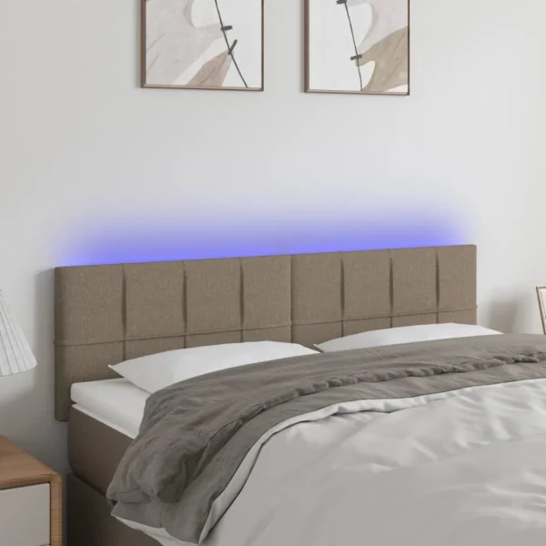 VidaXL Tête De Lit à LED Taupe 144x5x78/88 Cm Tissu le grand escompte 1