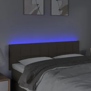 VidaXL Tête De Lit à LED Taupe 144x5x78/88 Cm Tissu le grand escompte 9