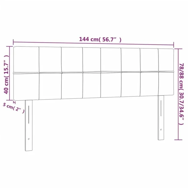 VidaXL Tête De Lit à LED Taupe 144x5x78/88 Cm Tissu le grand escompte 6